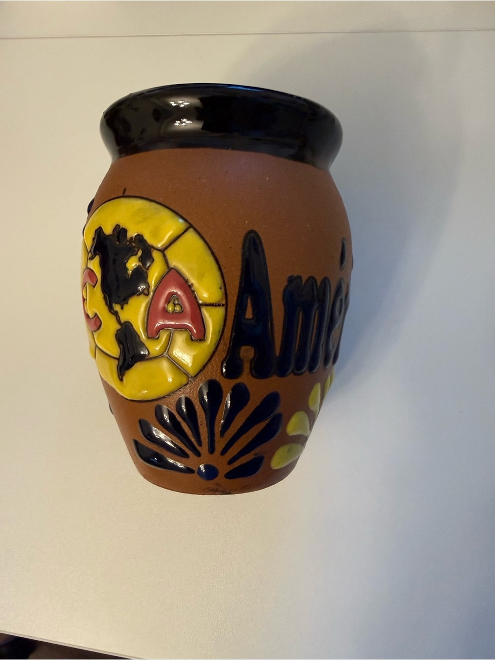 Club America Mexican Clay Cantarito Cup Hand Painted Soccer Fan Gift